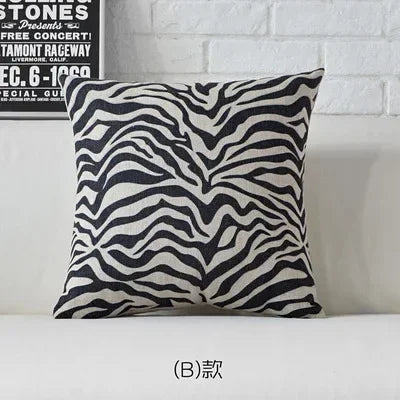 Nordic Black White Zebra Pillow Cover Leopard Geometric Cushion Home Decorative Office Sofa Pillowcase,... - House Of Avana