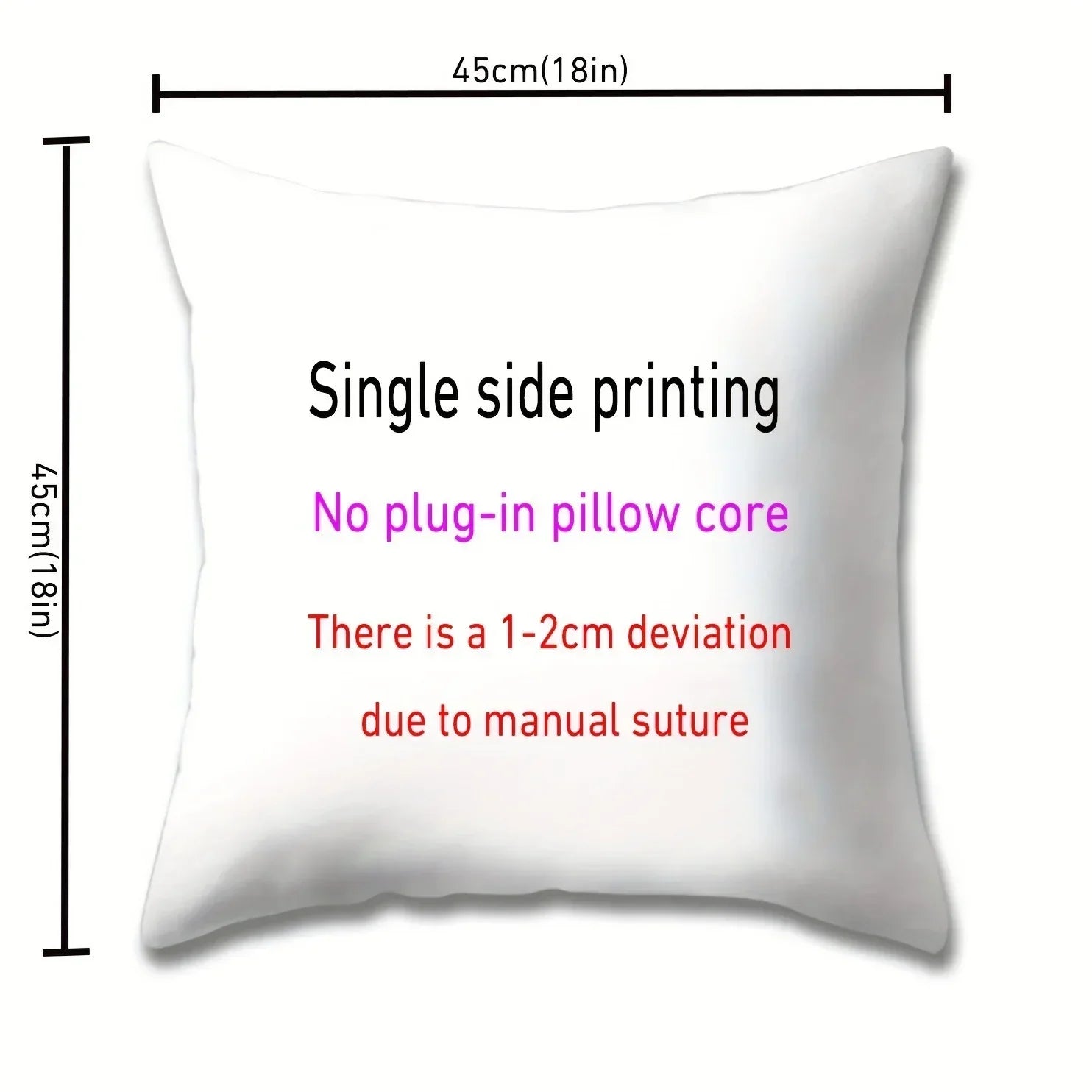 Pillow Cover - Soft Pink Polyester 45x45cm