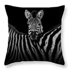 Zebra Print Pillowcase - 18x18 Black White, back view - House Of Avana