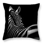 Zebra Print Pillowcase - 18x18 Black White, side view - House Of Avana
