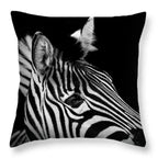 Zebra Print Pillowcase - 18x18 Black White, angled view - House Of Avana