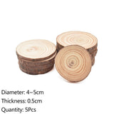 Natural Pine Round Wood Circles with Tree Bark Coasters 4-5cm: 5 pieces House Of Avana