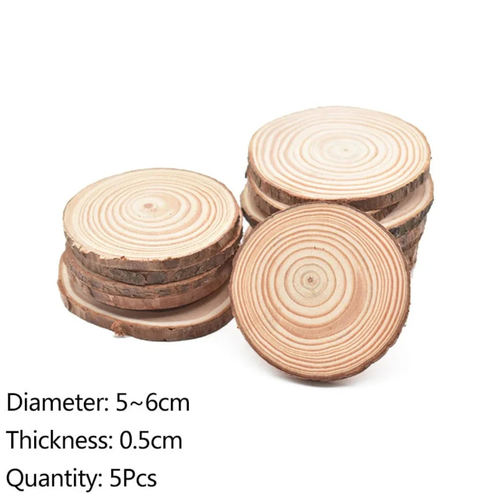 Natural Pine Round Wood Circles with Tree Bark Coasters - House Of Avana