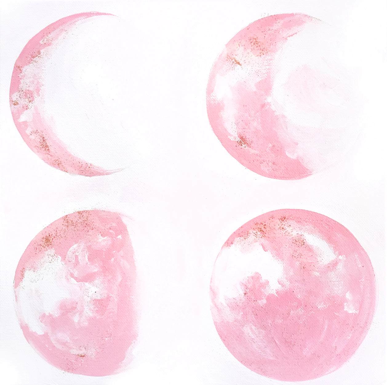 Pink Moon Phases Art Print – Calm, Dreamy Wall Decor