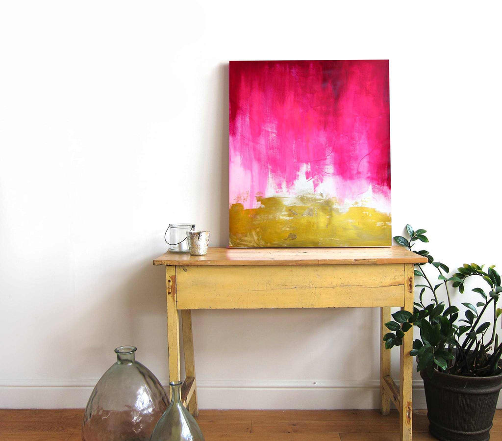 Pink and Gold Abstract – Premium Art Print