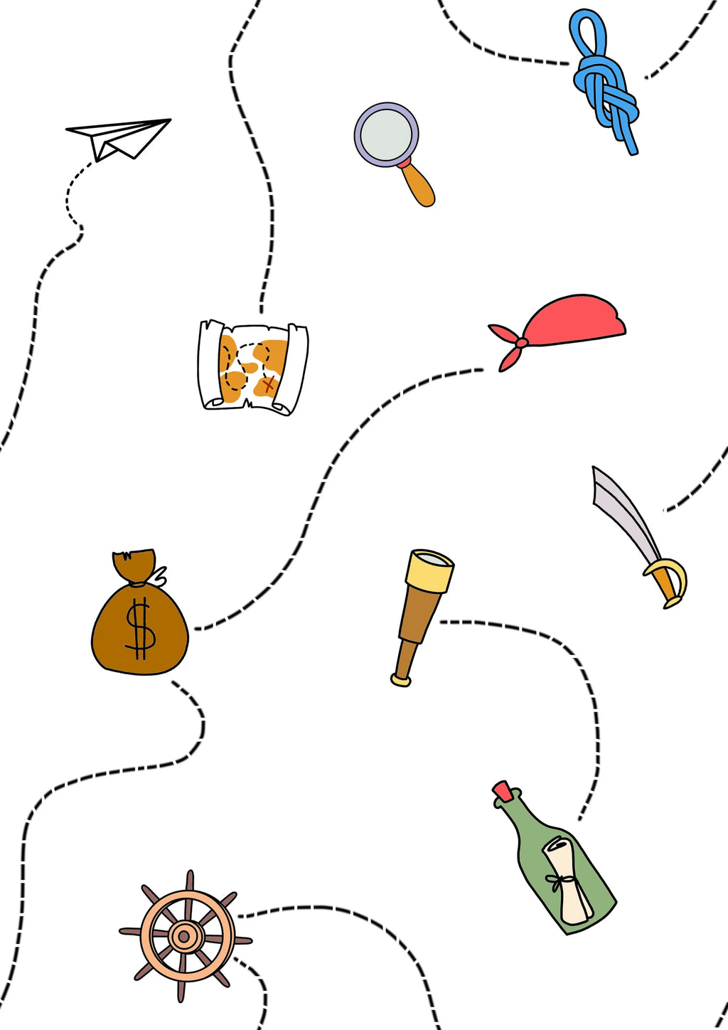 Pirate Art  Printed Canopy PushpLinen