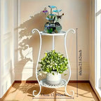 Plant Stand - Lightweight Metal White, texture detail - House Of Avana