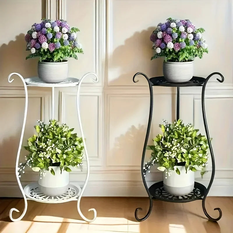 Plant Stand - Lightweight Metal White, back view - House Of Avana