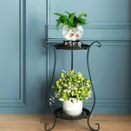Plant Stand - Lightweight Metal White, angled view - House Of Avana
