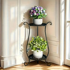 Plant Stand - Lightweight Metal White, front view - House Of Avana