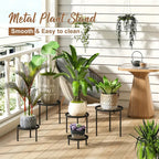 Metal Plant Stands, S Black Iron Planter Holders, Rustproof, Supports Up to 110lb, detail shot - House Of Avana [[SKU:HOA-PLN-002]]