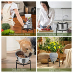 Metal Plant Stands, S Black Iron Planter Holders, Rustproof, Supports Up to 110lb, top view - House Of Avana [[SKU:HOA-PLN-002]]