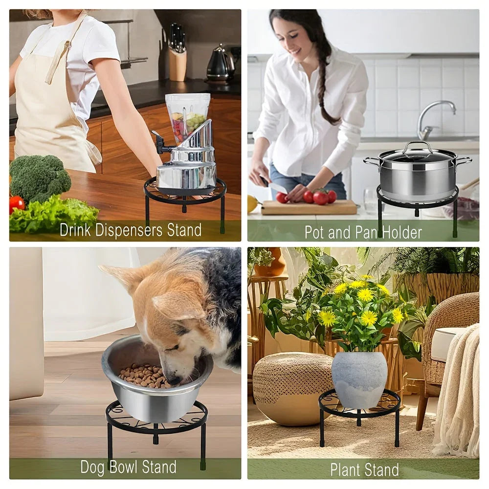 Metal Plant Stands, S Black Iron Planter Holders, Rustproof, Supports Up to 110lb, top view - House Of Avana [[SKU:HOA-PLN-002]]