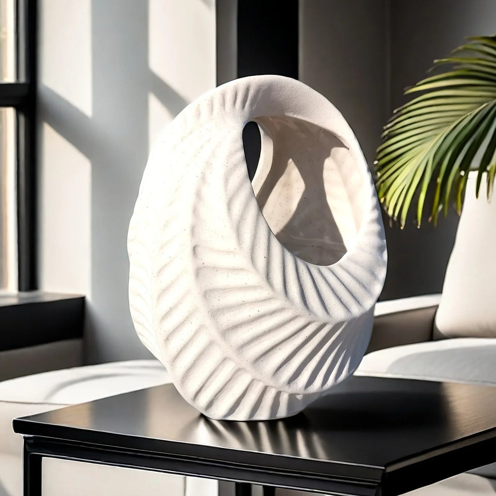 Ceramic Luxury Retreat Planter with Smooth Interior and Hydroponic Supplies, dimensions view - House Of Avana