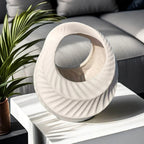 Ceramic Luxury Retreat Planter with Smooth Interior and Hydroponic Supplies, top view - House Of Avana [[SKU:HOA-VAS-021]]