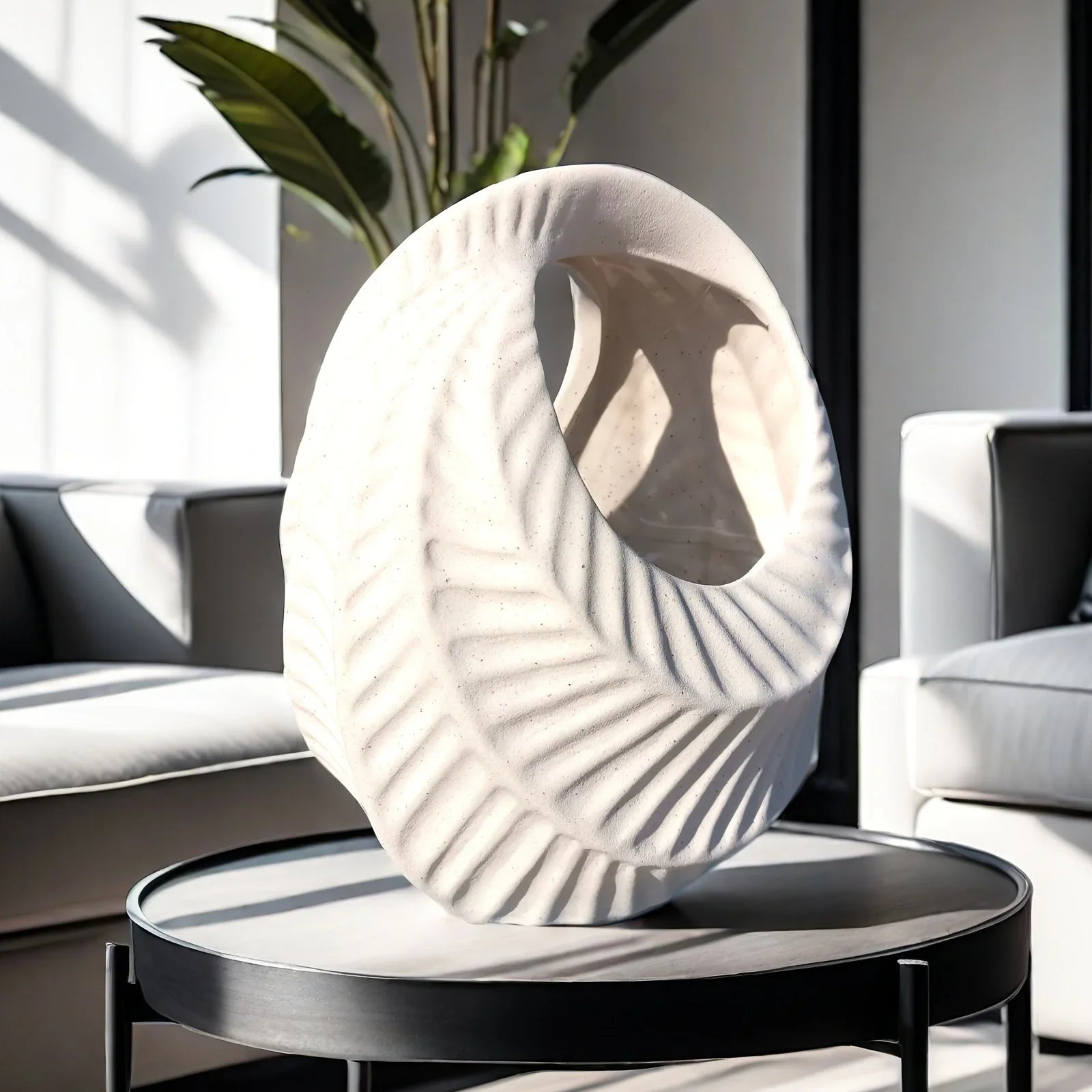Ceramic Luxury Retreat Planter with Smooth Interior and Hydroponic Supplies, angled view - House Of Avana