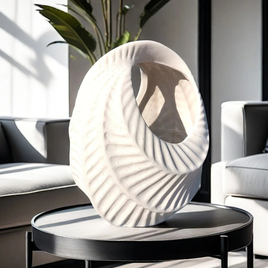 Ceramic Luxury Retreat Planter with Smooth Interior and Hydroponic Supplies, angled view - House Of Avana [[SKU:HOA-VAS-021]]