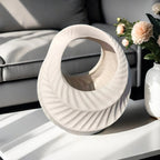 Ceramic Luxury Retreat Planter with Smooth Interior and Hydroponic Supplies, angled view - House Of Avana [[SKU:HOA-VAS-021]]
