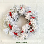 Plastic Christmas Wreath Candle Holder with Holly and Berries, close-up view - House Of Avana