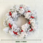 Plastic Christmas Wreath Candle Holder with Holly and Berries, close-up view - House Of Avana [[SKU:HOA-FLR-033]]