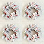 Plastic Christmas Wreath Candle Holder with Holly and Berries, angled view - House Of Avana