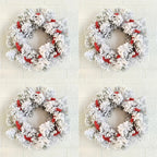 Plastic Christmas Wreath Candle Holder with Holly and Berries, angled view - House Of Avana [[SKU:HOA-FLR-033]]