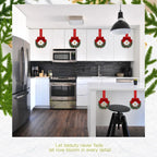12pcs Christmas Bow Wreath with Bells - Red Berry & Green Foliage Wreath with Red Ribbon Bow, No Electricity Needed, Durable Plastic Christmas Wreath for Indoor/Outdoor, Window & Door Decor, Holiday Home Decoration, Seasonal House Of Avana