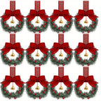 12pcs Christmas Bow Wreath with Bells - Red Berry & Green Foliage Wreath with Red Ribbon Bow, No Electricity Needed, Durable Plastic Christmas Wreath for Indoor/Outdoor, Window & Door Decor, Holiday Home Decoration, Seasonal House Of Avana