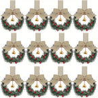 12pcs Christmas Bow Wreath with Bells - Red Berry & Green Foliage Wreath with Red Ribbon Bow, No Electricity Needed, Durable Plastic Christmas Wreath for Indoor/Outdoor, Window & Door Decor, Holiday Home Decoration, Seasonal House Of Avana