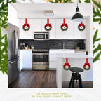 12pcs Christmas Bow Wreath with Bells - Red Berry & Green Foliage Wreath with Red Ribbon Bow, No Electricity Needed, Durable Plastic Christmas Wreath for Indoor/Outdoor, Window & Door Decor, Holiday Home Decoration, Seasonal House Of Avana