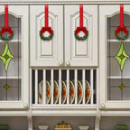 12pcs Mini Christmas Wreaths with Red Bow & Berries - Artificial Cedar-Like Greenery Garland with White Ribbon Hangers, Pre-Made Small Xmas Door/Cabinet/Chair Decorations, Plastic Mini Wreath Ornaments for Holiday Décor (No House Of Avana