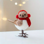 1pc Cute Plush Little Bird Decoration with Red Santa Hat & Fluffy White Plumage - Christmas Tree Ornament, Holiday Home Decor for Thanksgiving, New Year, Birthday Party, Creative Gift (No Batteries Needed), Outdoor Christmas House Of Avana