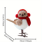 1pc Cute Plush Little Bird Decoration with Red Santa Hat & Fluffy White Plumage - Christmas Tree Ornament, Holiday Home Decor for Thanksgiving, New Year, Birthday Party, Creative Gift (No Batteries Needed), Outdoor Christmas House Of Avana