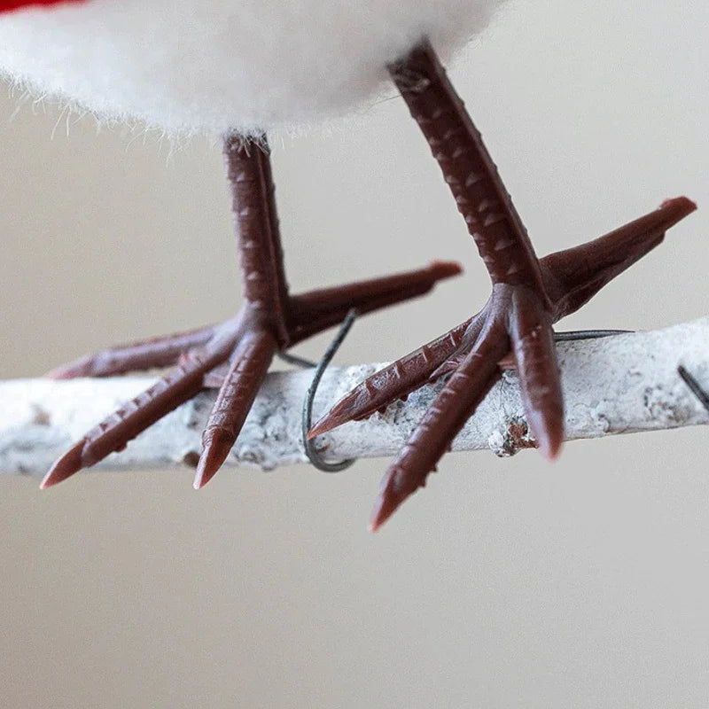 1pc Cute Plush Little Bird Decoration with Red Santa Hat & Fluffy White Plumage - Christmas Tree Ornament, Holiday Home Decor for Thanksgiving, New Year, Birthday Party, Creative Gift (No Batteries Needed), Outdoor Christmas House Of Avana