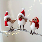 1pc Cute Plush Little Bird Decoration with Red Santa Hat & Fluffy White Plumage - Christmas Tree Ornament, Holiday Home Decor for Thanksgiving, New Year, Birthday Party, Creative Gift (No Batteries Needed), Outdoor Christmas House Of Avana