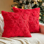 2pcs Large 45.72x45.72 cm Luxury Plush Christmas Pillow Covers - Green/Red/White/Golden Lace-Like Snowflake & Star Patterns, Soft Zippered Cushion Cases for Sofa Bed, Retro Holiday Decor (Golden/Green/White) - Hand Wash Only, House Of Avana