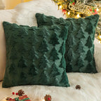 2pcs Large 45.72x45.72 cm Luxury Plush Christmas Pillow Covers - Green/Red/White/Golden Lace-Like Snowflake & Star Patterns, Soft Zippered Cushion Cases for Sofa Bed, Retro Holiday Decor (Golden/Green/White) - Hand Wash Only, House Of Avana