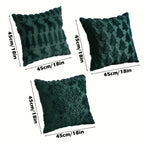 2pcs Large 45.72x45.72 cm Luxury Plush Christmas Pillow Covers - Green/Red/White/Golden Lace-Like Snowflake & Star Patterns, Soft Zippered Cushion Cases for Sofa Bed, Retro Holiday Decor (Golden/Green/White) - Hand Wash Only, House Of Avana