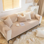 Plush Nordic Sofa Slipcover | non slip couch cover for dogs topspet