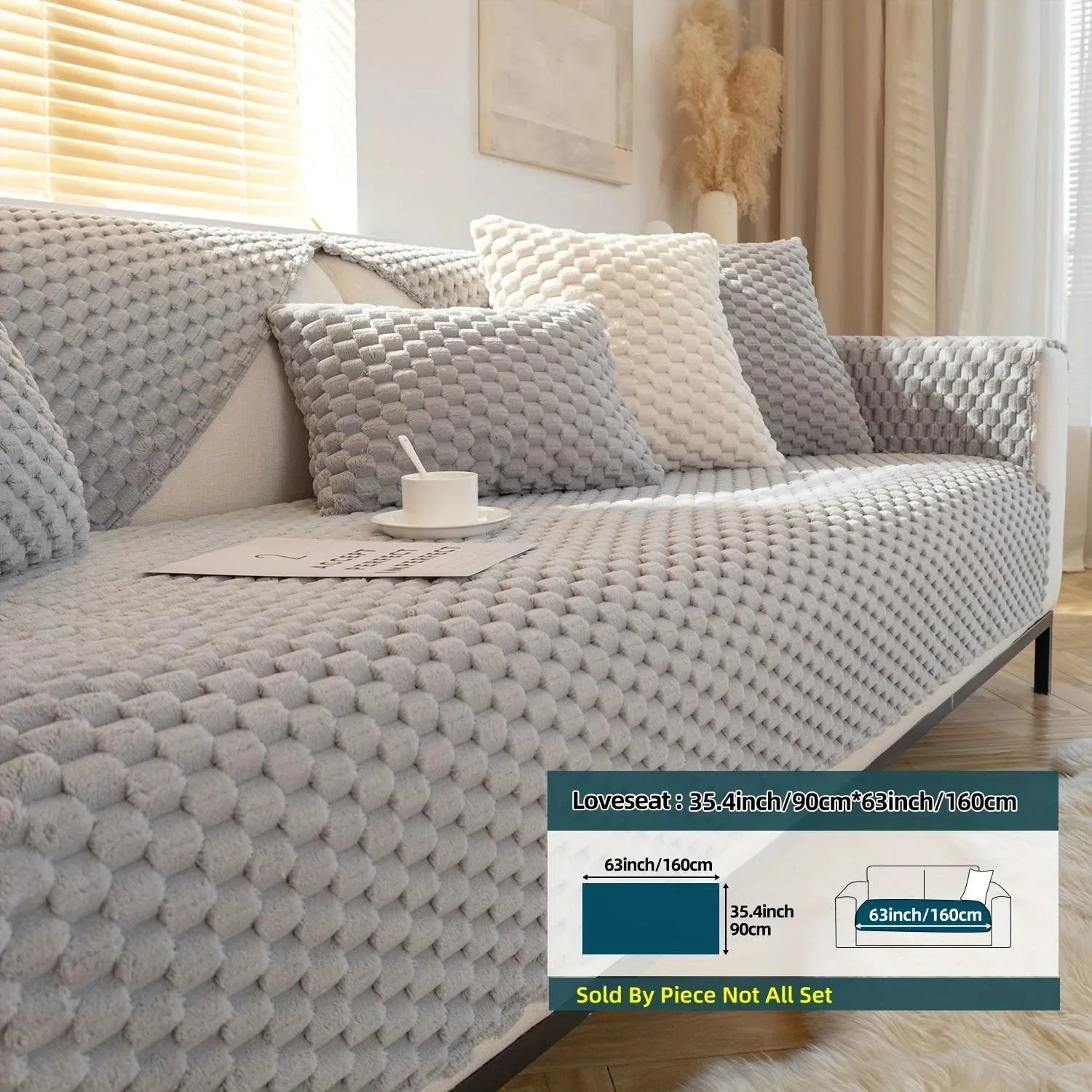Plush Nordic Sofa Slipcover | non slip couch cover for dogs topspet