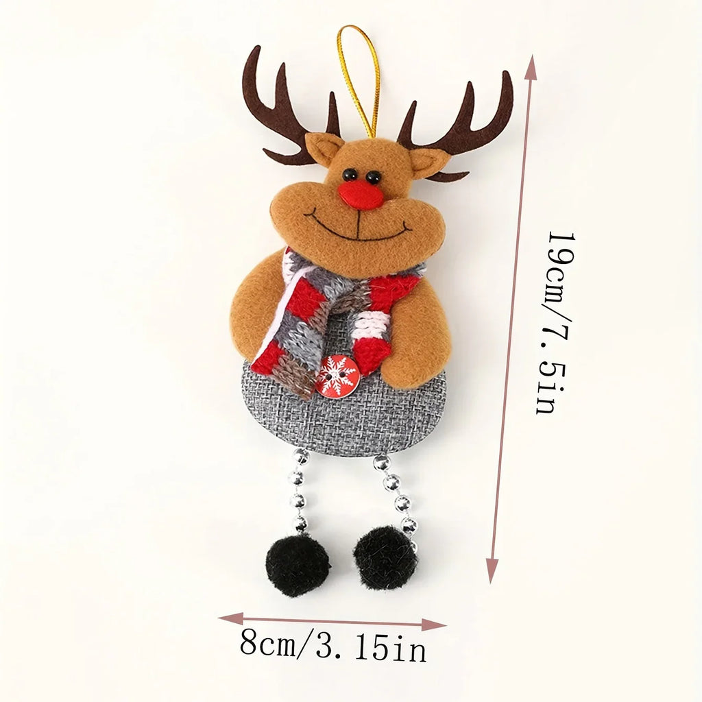 [Christmas Decor Set] Festive Christmas Decor Set - Santa, Snowman, Reindeer & Bear Ornaments for Tree and Home - Durable Polyester Hanging Decorations for Holiday Parties House Of Avana