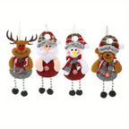 [Christmas Decor Set] Festive Christmas Decor Set - Santa, Snowman, Reindeer & Bear Ornaments for Tree and Home - Durable Polyester Hanging Decorations for Holiday Parties House Of Avana
