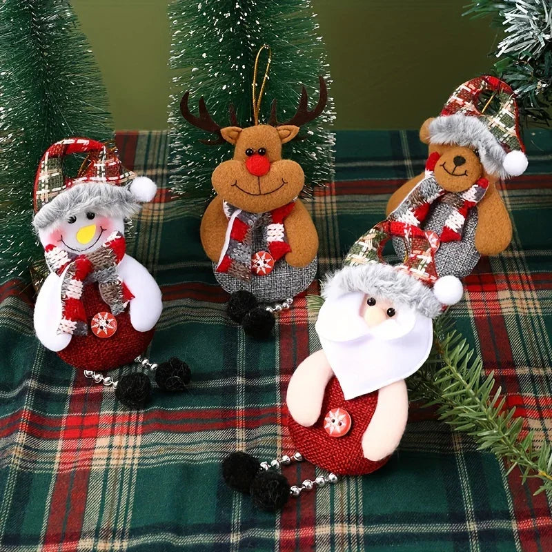 [Christmas Decor Set] Festive Christmas Decor Set - Santa, Snowman, Reindeer & Bear Ornaments for Tree and Home - Durable Polyester Hanging Decorations for Holiday Parties House Of Avana