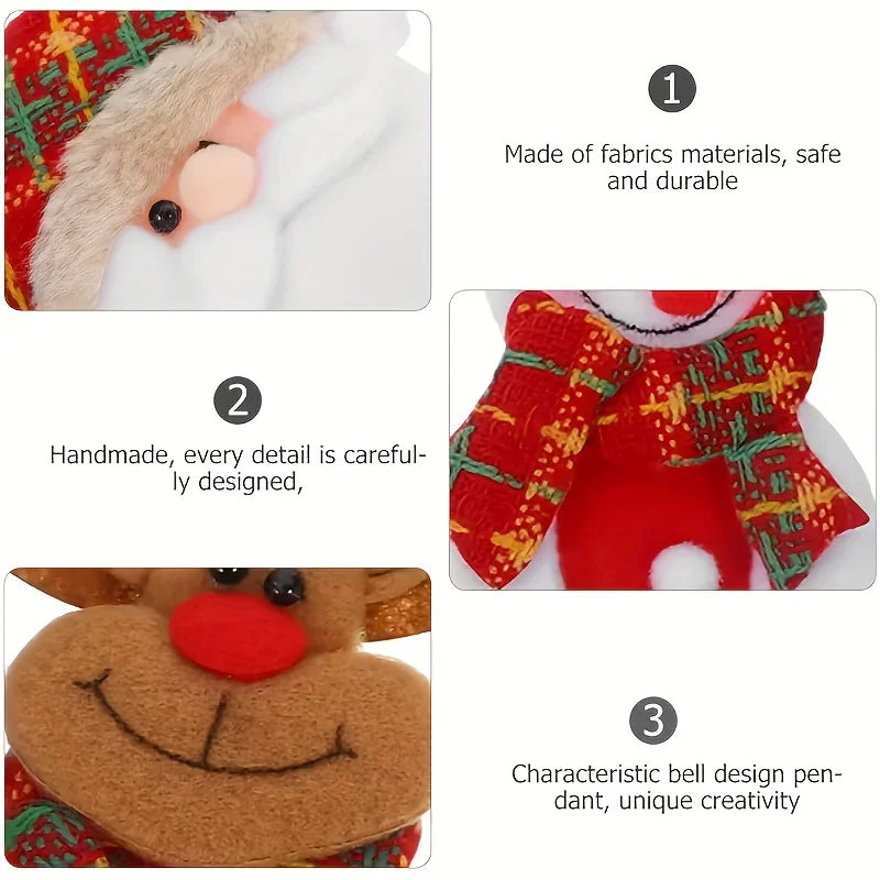 [Christmas Decor Set] Festive Christmas Decor Set - Santa, Snowman, Reindeer & Bear Ornaments for Tree and Home - Durable Polyester Hanging Decorations for Holiday Parties House Of Avana