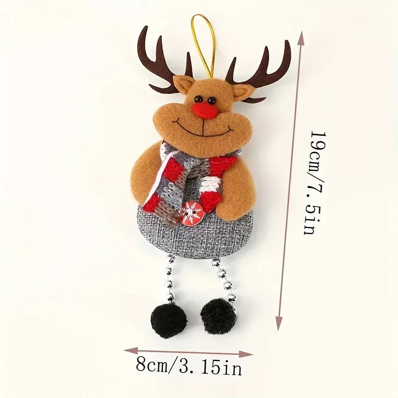 [Christmas Decor Set] Festive Christmas Decor Set - Santa, Snowman, Reindeer & Bear Ornaments for Tree and Home - Durable Polyester Hanging Decorations for Holiday Parties House Of Avana