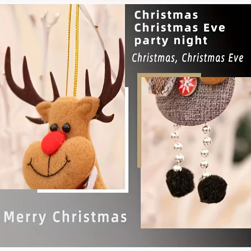 [Christmas Decor Set] Festive Christmas Decor Set - Santa, Snowman, Reindeer & Bear Ornaments for Tree and Home - Durable Polyester Hanging Decorations for Holiday Parties House Of Avana