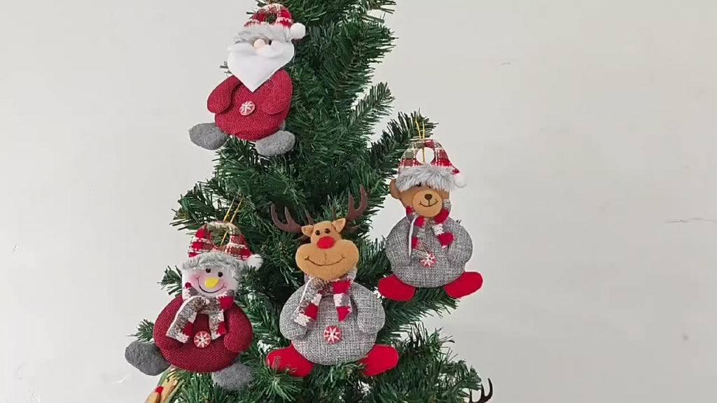 [Christmas Decor Set] Festive Christmas Decor Set - Santa, Snowman, Reindeer & Bear Ornaments for Tree and Home - Durable Polyester Hanging Decorations for Holiday Parties House Of Avana