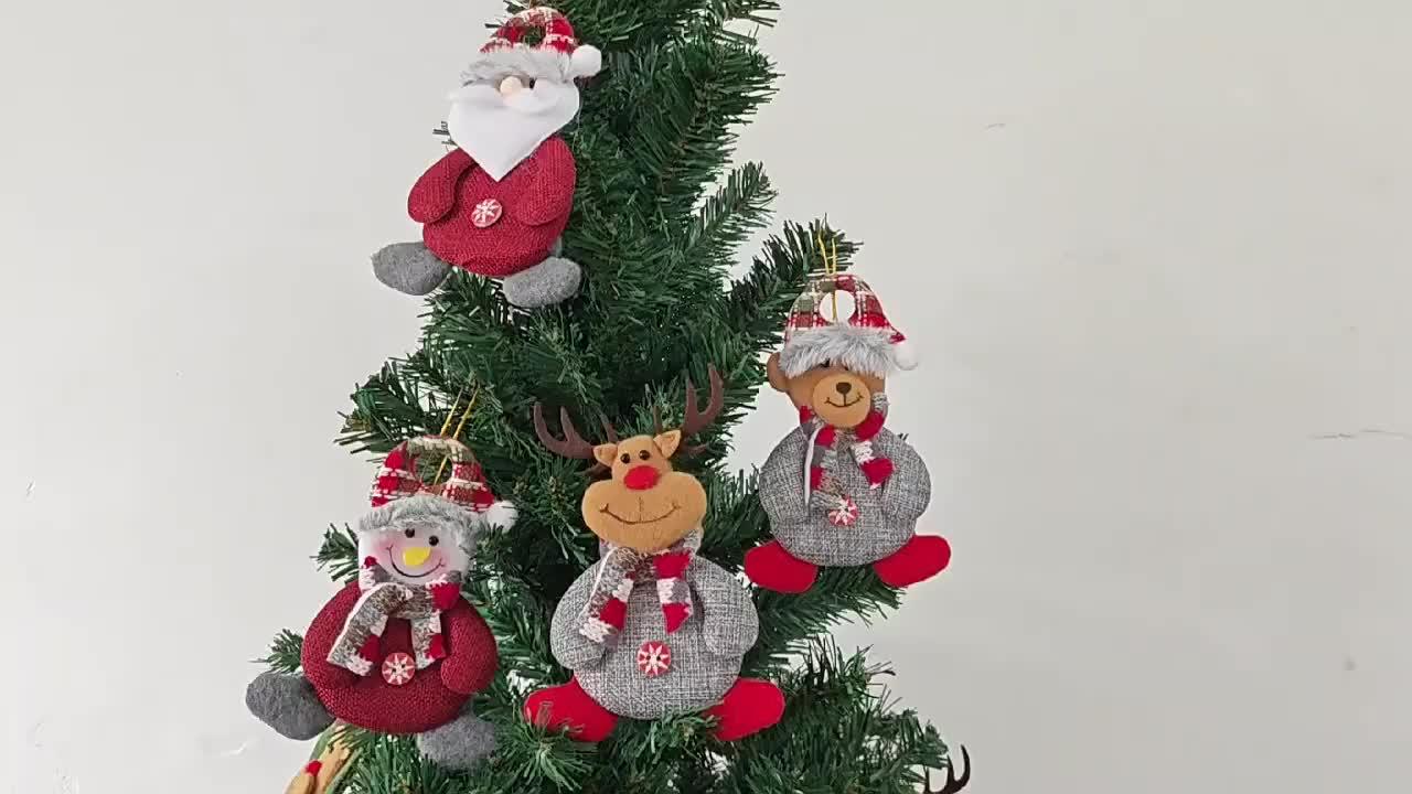 [Christmas Decor Set] Festive Christmas Decor Set - Santa, Snowman, Reindeer & Bear Ornaments for Tree and Home - Durable Polyester Hanging Decorations for Holiday Parties House Of Avana