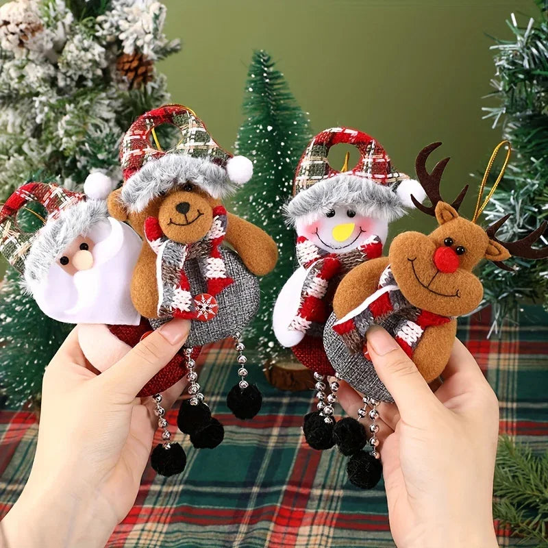[Christmas Decor Set] Festive Christmas Decor Set - Santa, Snowman, Reindeer & Bear Ornaments for Tree and Home - Durable Polyester Hanging Decorations for Holiday Parties House Of Avana