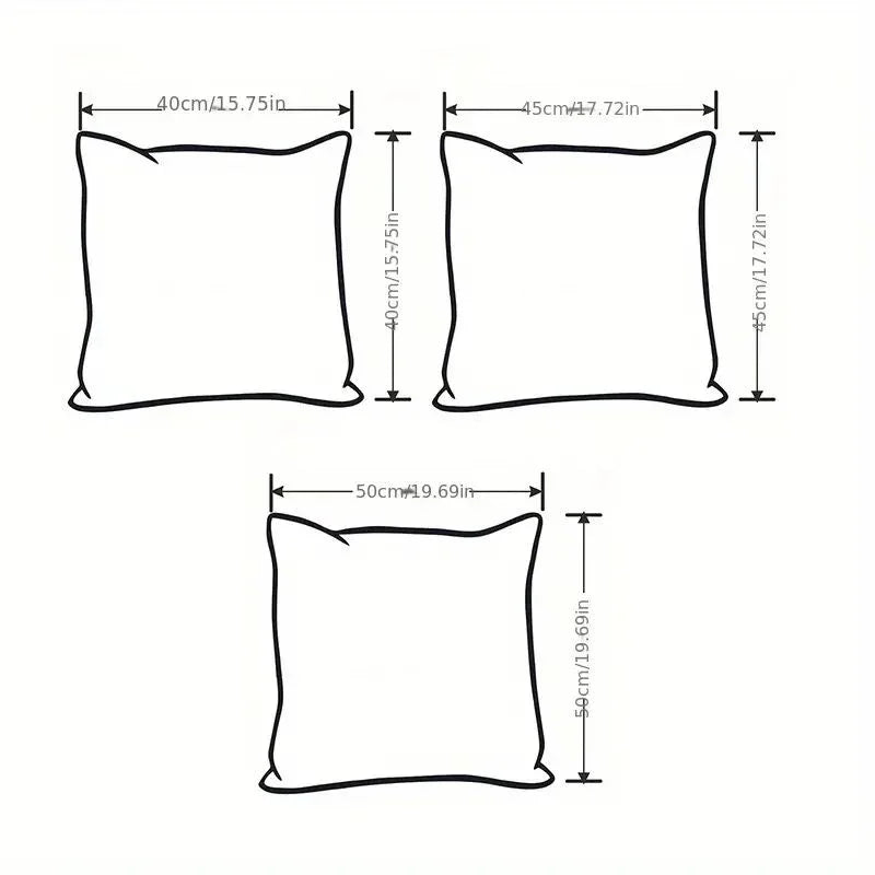 2D Flat - 4pcs Christmas Pillow Covers - Santa, Reindeer, Rabbit & Snowman Decorative Cases with Zipper Closure, Machine Washable /Polyester Fabric House Of Avana